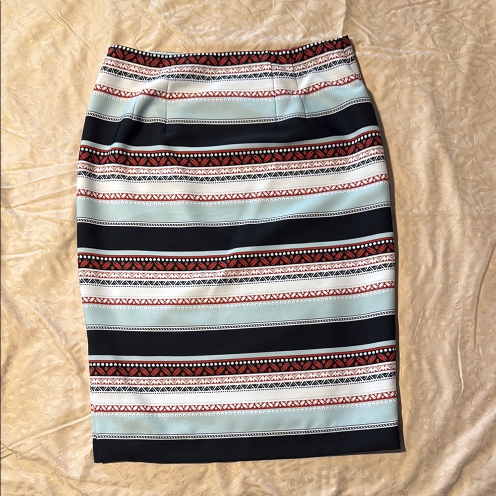 Ann Taylor Factory Blue and Black Pencil Skirt for Work